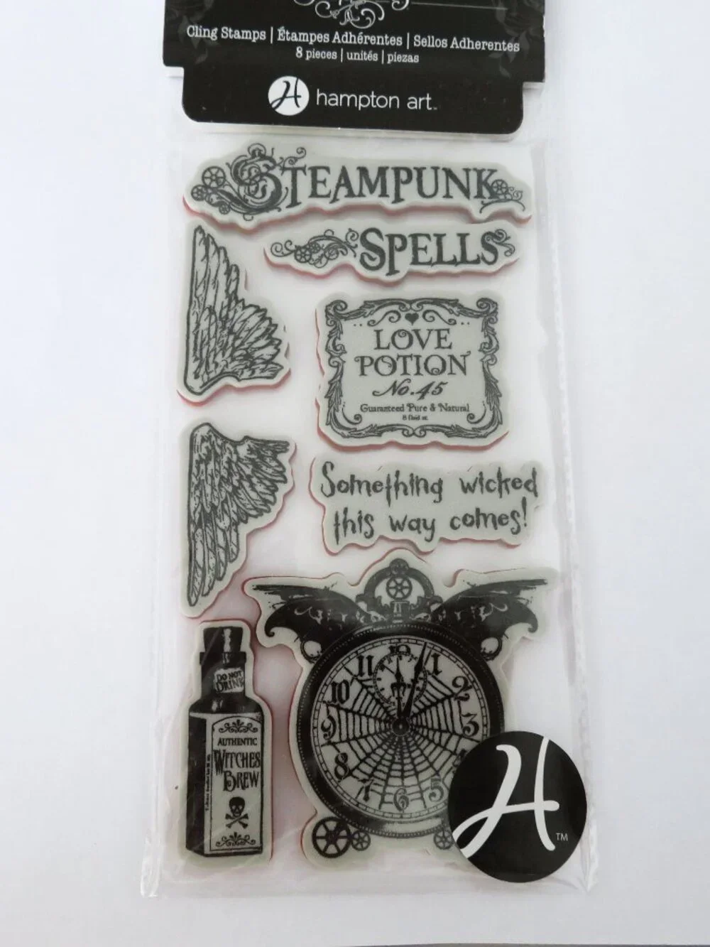 Graphic 45 Steampunk Spells Cling Stamps Set 1 Cling Stamps Halloween Magic Set